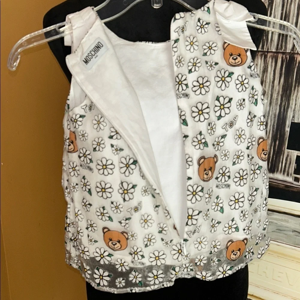 Moschino White and Brown Kids Dress